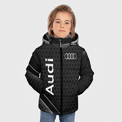 Куртка зимняя для мальчика Audi карбон, цвет: 3D-красный — фото 2