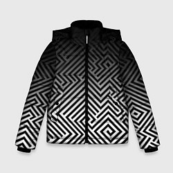 Куртка зимняя для мальчика Геометрические узоры с градиентом, цвет: 3D-черный