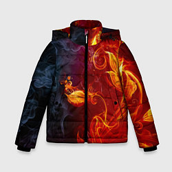 Зимняя куртка для мальчика Огненный цветок с дымом