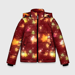 Куртка зимняя для мальчика Неоновый листопад, цвет: 3D-черный