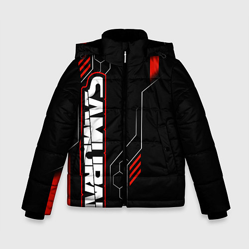 Зимняя куртка для мальчика Samurai - Красный техно - Киберпанк / 3D-Светло-серый – фото 1