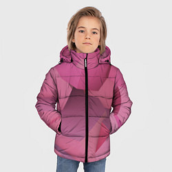 Куртка зимняя для мальчика Розовые геометрические фигуры, цвет: 3D-красный — фото 2