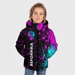 Куртка зимняя для мальчика Вероника и неоновый герб России: по-вертикали, цвет: 3D-черный — фото 2
