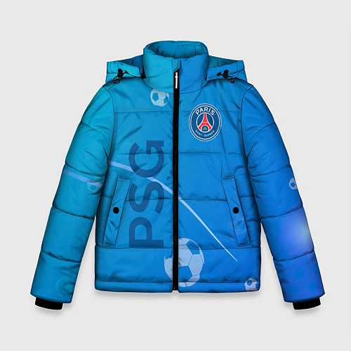Зимняя куртка для мальчика Psg абстракция спорт / 3D-Светло-серый – фото 1