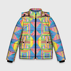 Куртка зимняя для мальчика Занимательная геометрия рисунок карандашами, цвет: 3D-светло-серый