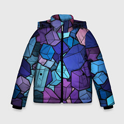 Куртка зимняя для мальчика Цветные кубы, цвет: 3D-черный