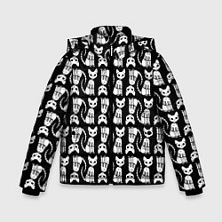 Зимняя куртка для мальчика Скелет кошки - Halloween pattern