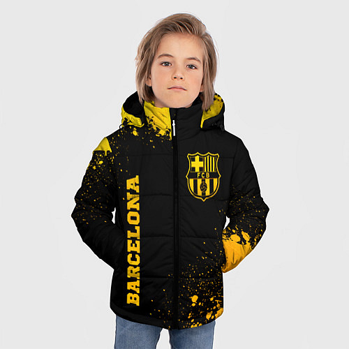Зимняя куртка для мальчика Barcelona - gold gradient: надпись, символ / 3D-Черный – фото 3