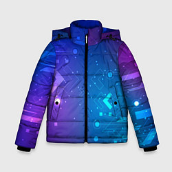 Зимняя куртка для мальчика Абстракция геометрия неон