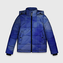 Зимняя куртка для мальчика Абстрактные синие прямоугольные фигуры