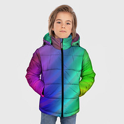 Куртка зимняя для мальчика Полосы всех цветов радуги, цвет: 3D-светло-серый — фото 2