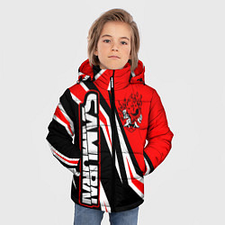 Куртка зимняя для мальчика Samurai - Киберпанк 2077 - Красный спорт, цвет: 3D-светло-серый — фото 2