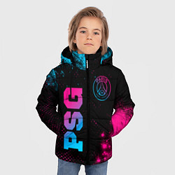 Куртка зимняя для мальчика PSG - neon gradient: надпись, символ, цвет: 3D-черный — фото 2