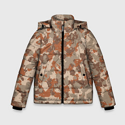Зимняя куртка для мальчика Цифровой камуфляж - серо-коричневый