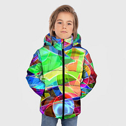 Куртка зимняя для мальчика Цветная геометрическая композиция - лето, цвет: 3D-черный — фото 2