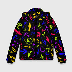 Куртка зимняя для мальчика Паттерн из разноцветных стрелочек, цвет: 3D-светло-серый