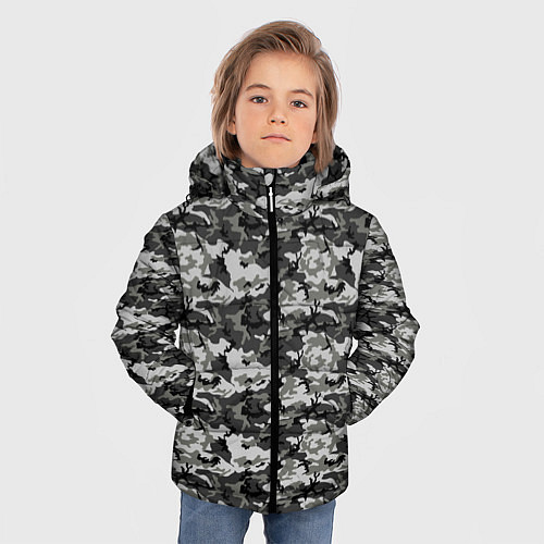Зимняя куртка для мальчика Камуфляж URBAN городской / 3D-Светло-серый – фото 3
