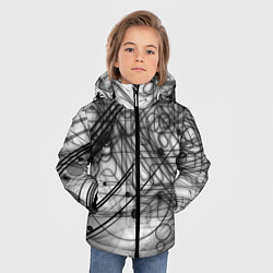 Куртка зимняя для мальчика Геометрические фигуры графика, цвет: 3D-черный — фото 2