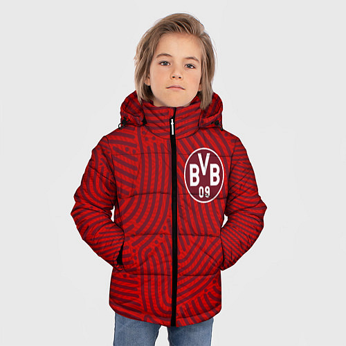 Зимняя куртка для мальчика Borussia отпечатки / 3D-Красный – фото 3