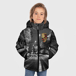 Куртка зимняя для мальчика Порше - зимняя дорога, цвет: 3D-черный — фото 2