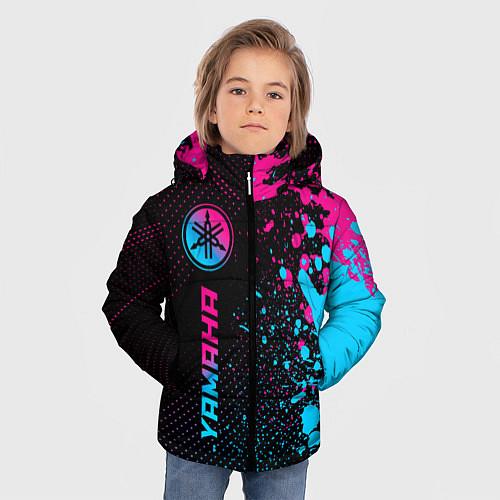Зимняя куртка для мальчика Yamaha - neon gradient: по-вертикали / 3D-Черный – фото 3