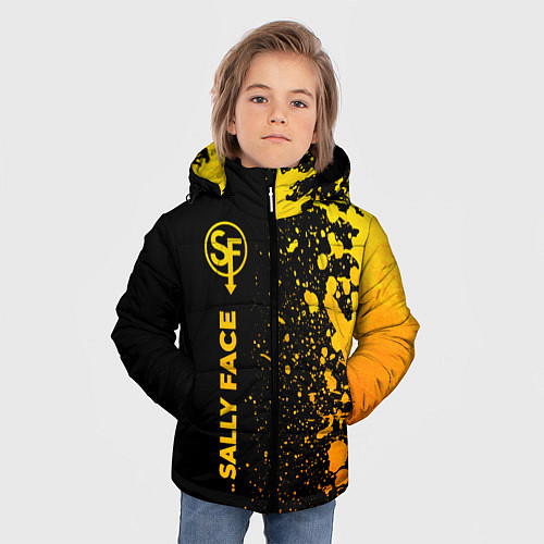 Зимняя куртка для мальчика Sally Face - gold gradient: по-вертикали / 3D-Черный – фото 3