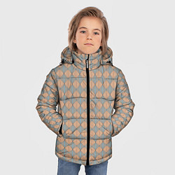 Куртка зимняя для мальчика Голубые и бежевые квадраты, цвет: 3D-светло-серый — фото 2
