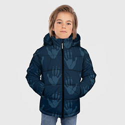 Куртка зимняя для мальчика Лапки опоссума синие, цвет: 3D-черный — фото 2