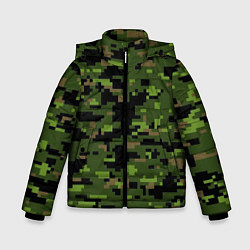 Зимняя куртка для мальчика Камуфляж лесной пиксель