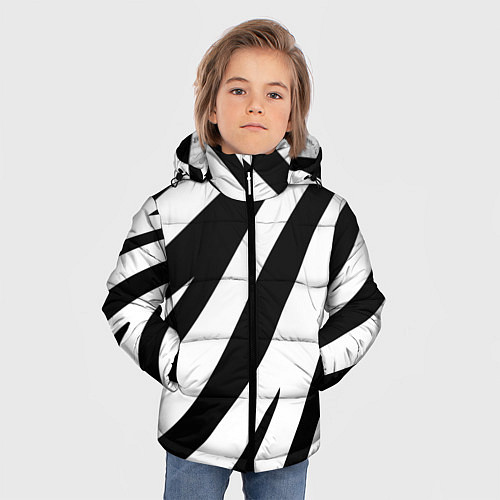 Зимняя куртка для мальчика Камуфляж зебры / 3D-Черный – фото 3