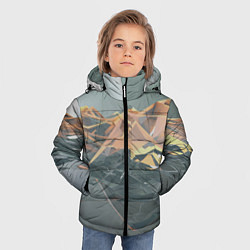 Куртка зимняя для мальчика Абстрактное жидкое стекло, цвет: 3D-красный — фото 2