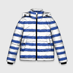 Куртка зимняя для мальчика Рыбы в полоску, цвет: 3D-черный