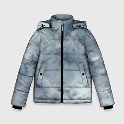 Куртка зимняя для мальчика Натуральный дымчатый мрамор текстура, цвет: 3D-светло-серый