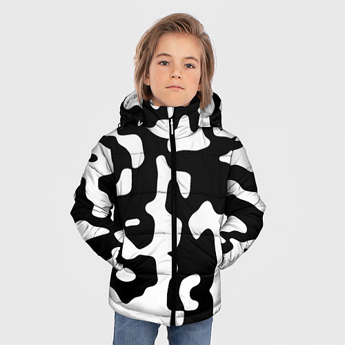 Зимняя куртка для мальчика Камуфляж Cowskin крупный / 3D-Черный – фото 3