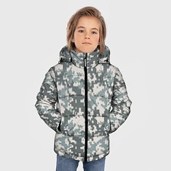 Куртка зимняя для мальчика Камуфляж серый пиксель, цвет: 3D-светло-серый — фото 2
