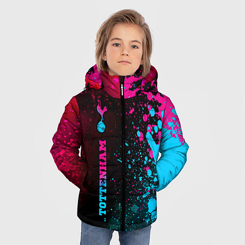 Зимняя куртка для мальчика Tottenham - neon gradient: по-вертикали / 3D-Черный – фото 3