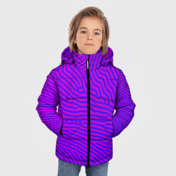 Куртка зимняя для мальчика Фиолетовые линии, цвет: 3D-черный — фото 2