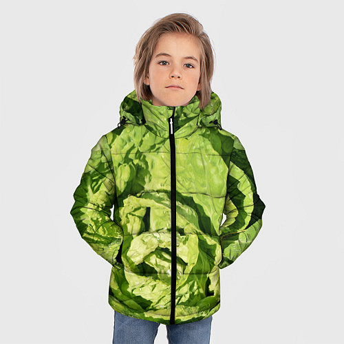 Зимняя куртка для мальчика Свежая капуста / 3D-Черный – фото 3