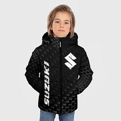 Куртка зимняя для мальчика Suzuki карбоновый фон, цвет: 3D-черный — фото 2