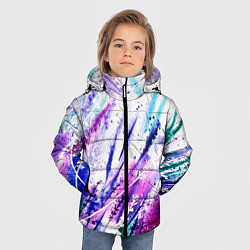 Куртка зимняя для мальчика Лавандовое поле, цвет: 3D-черный — фото 2