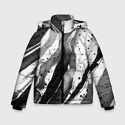 Куртка зимняя для мальчика Черные акварельные разводы, цвет: 3D-черный