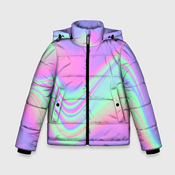 Куртка зимняя для мальчика Цветные волны, цвет: 3D-черный