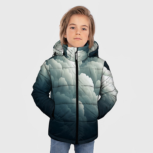 Зимняя куртка для мальчика Темные тучи - иллюстрация / 3D-Черный – фото 3