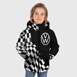 Куртка зимняя для мальчика Volkswagen racing flag, цвет: 3D-черный — фото 2