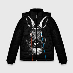 Куртка зимняя для мальчика Черный кролик стреляет лазерами из глаз, цвет: 3D-черный