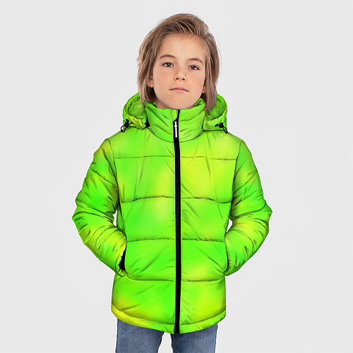 Зимняя куртка для мальчика Цвет сочное яблоко / 3D-Светло-серый – фото 3