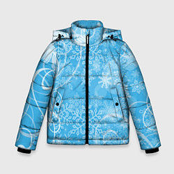 Зимняя куртка для мальчика Морозный узор на голубом стекле