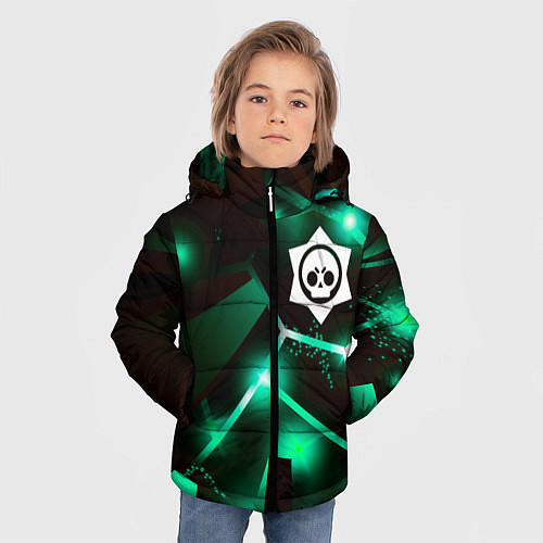 Зимняя куртка для мальчика Brawl Stars разлом плит / 3D-Черный – фото 3