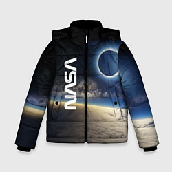 Куртка зимняя для мальчика Солнечное затмение в открытом космосе, цвет: 3D-красный