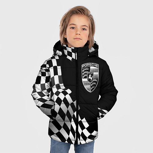 Зимняя куртка для мальчика Porsche racing flag / 3D-Черный – фото 3